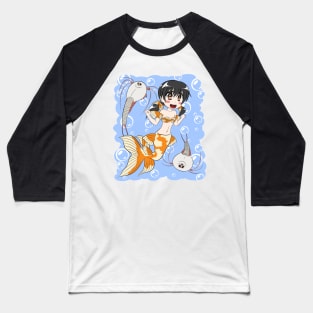 Goldfish Mermaid with Triops Baseball T-Shirt